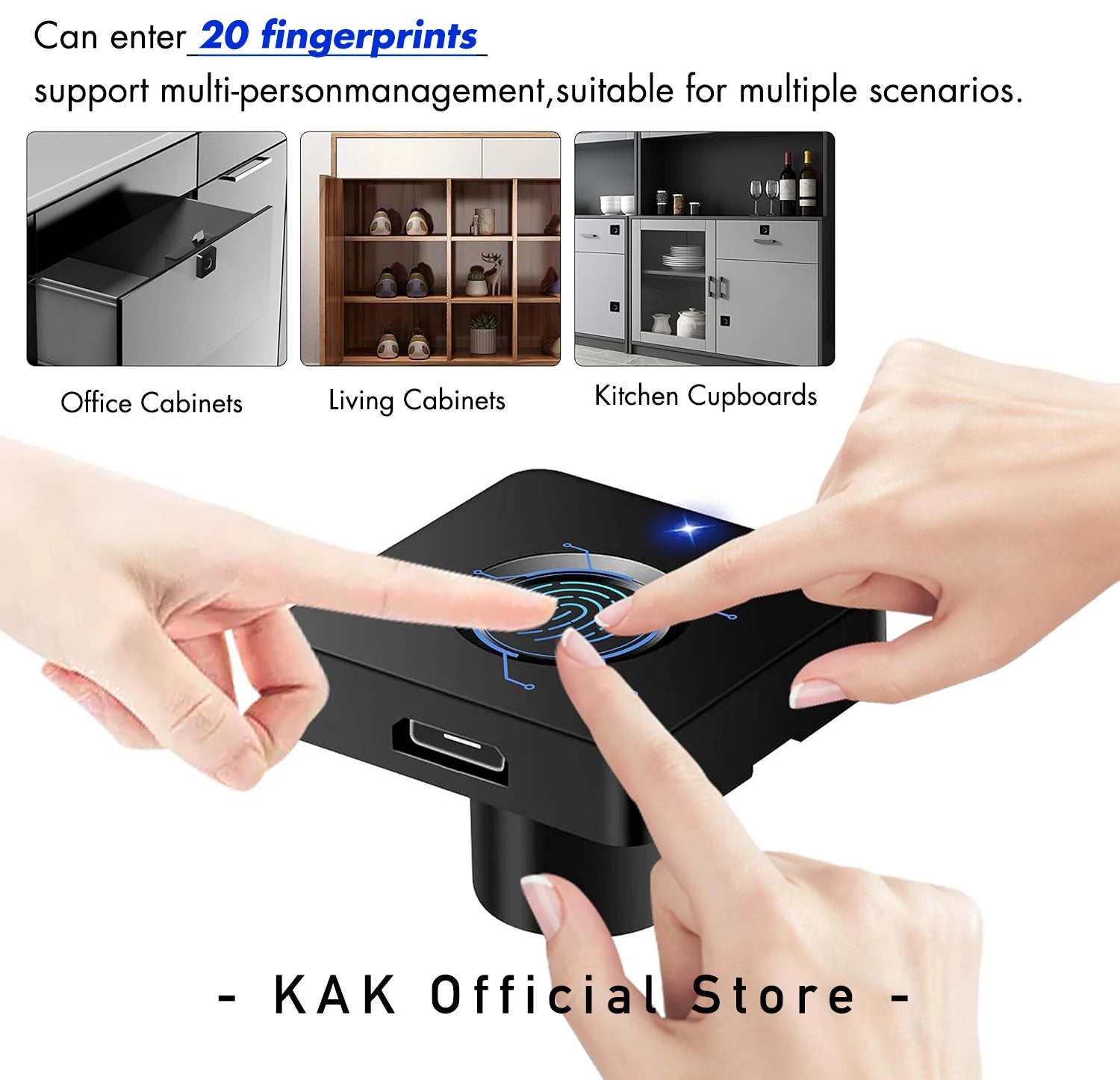 KAK Smart Home Biometrisch vingerafdrukslot Verborgen lade Elektronisch slot