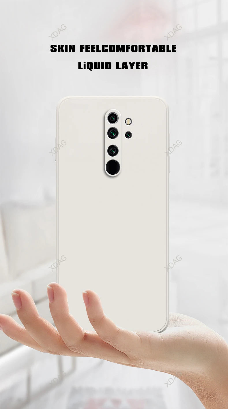 Eenvoudige telefoonhoes voor Xiaomi Redmi Note8 Note 8 Pro 8Pro Zacht snoep vierkant