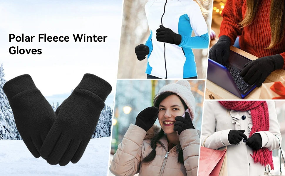 Warme winterhandschoenen van polarfleece, handschoenen voor koud weer, touchscreen voor dames en heren