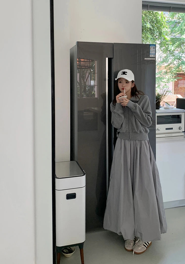 Coltruien voor dames, effen ritsontwerp, chique Koreaanse stijl, eenvoudig