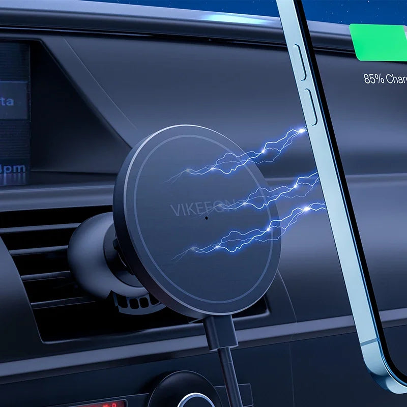 Magnetische auto mobiele telefoonhouder, draadloze oplader voor iPhone 15, 14, 13 en 12