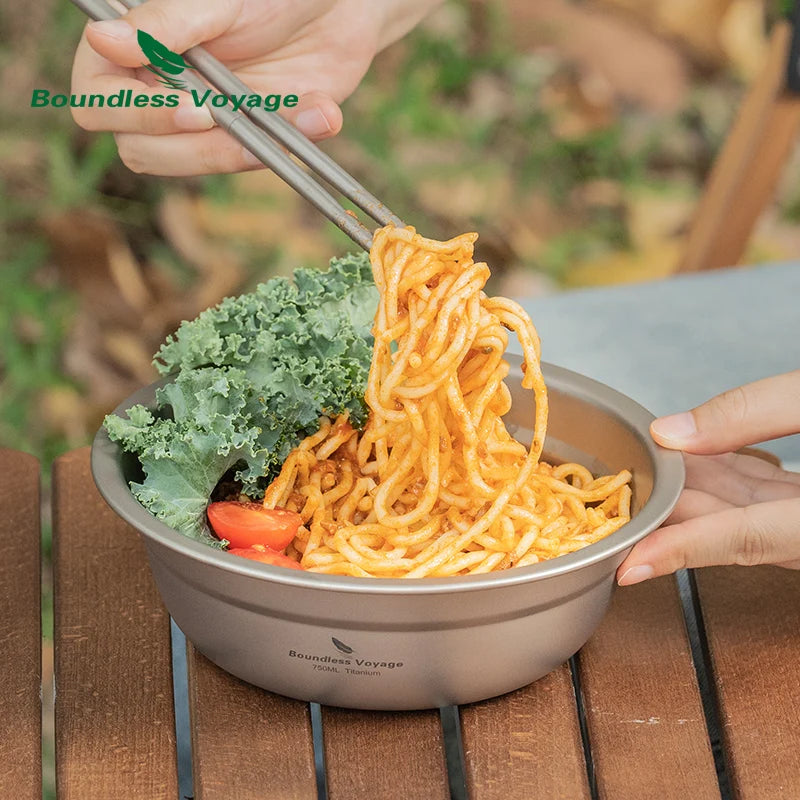 Boundless Voyage Titanium Bowl Rice Soup Salad Serving Bowl Ultralight Outdoor
