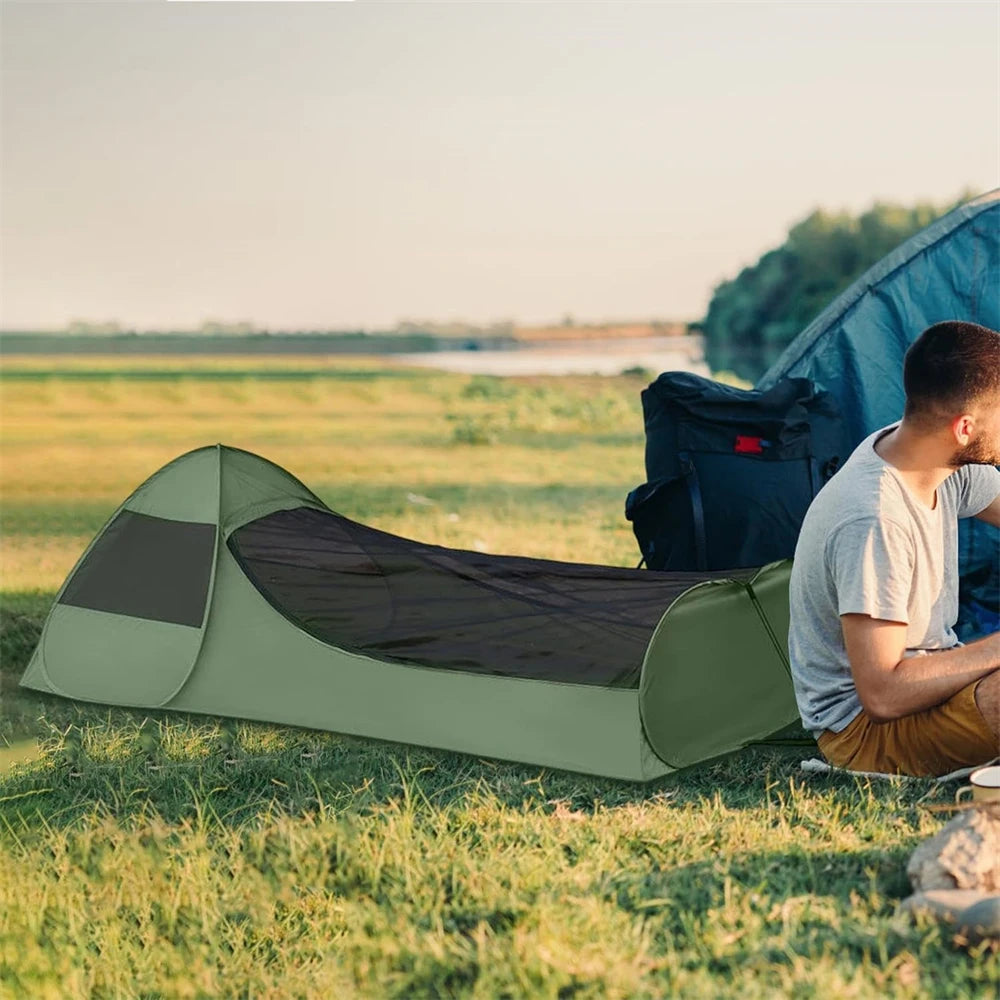 Foldable Pop Up Single Tent Portable Camping Tent Canopy Sleeping Net with