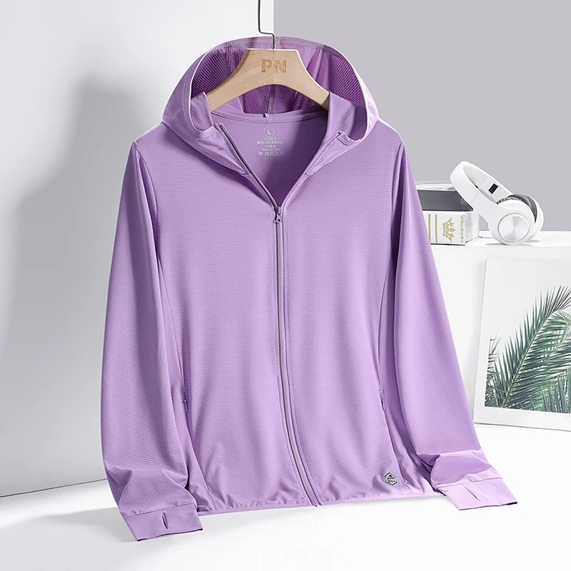 Ademende Ice Silk-zonnebrandkleding voor heren en dames, UV-bestendig, buitensporten