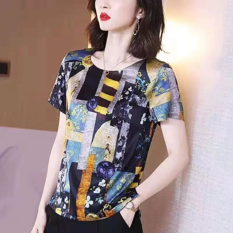 Dames T-shirt Zomer Korte Mouw Trui T-shirts Losse Dameskleding O-hals