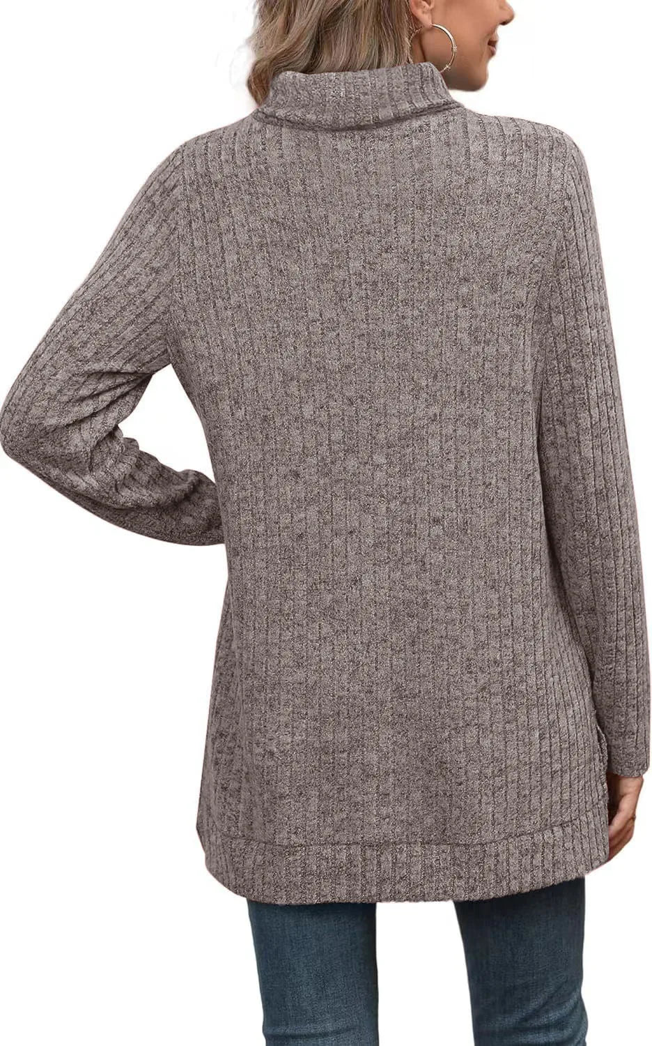 Effen herfst dames oversized coltrui truien lange mouwen