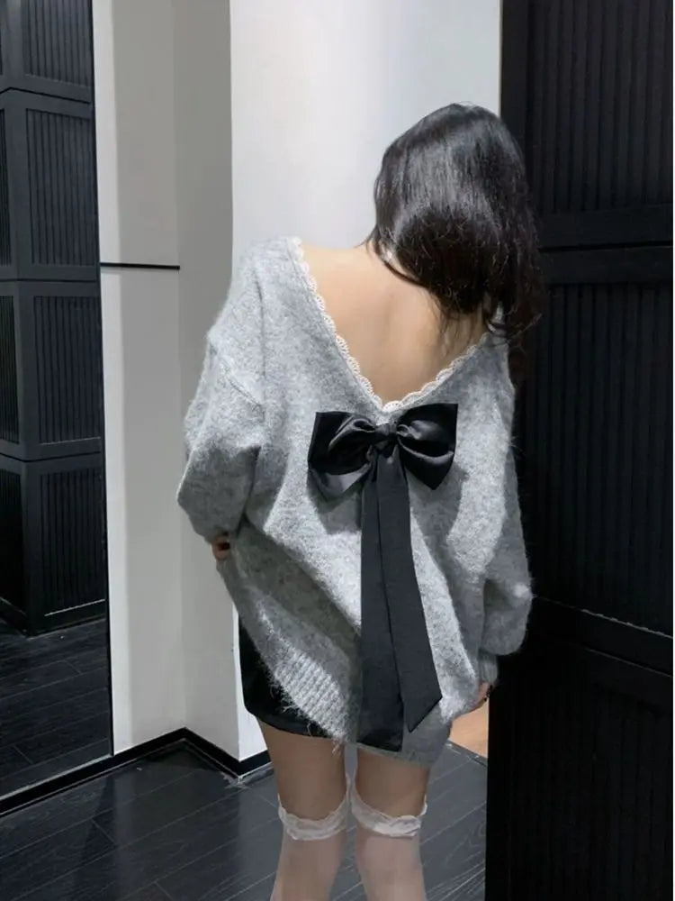 Весна-осень, V-образный вырез, длинный рукав, модный женский свитер, повседневный, для улицы