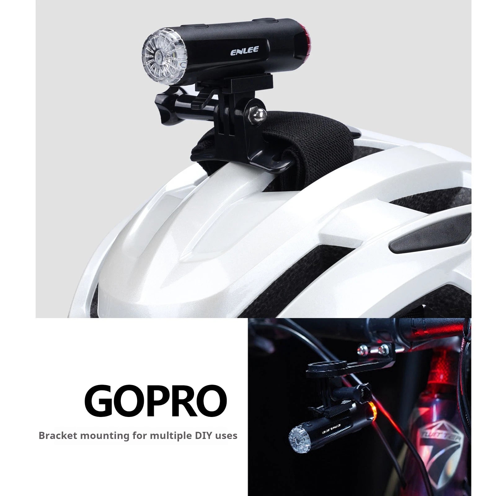 Enlee Fiets Achterlicht USB Oplaadbaar Waterdicht Fiets Veiligheidswaarschuwingslicht