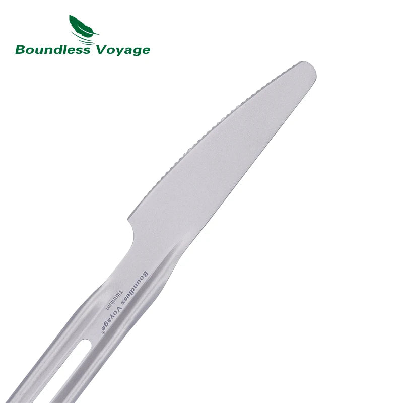 Boundless Voyage Camping Cutlery Set Titanium Knife Spoon Fork Chopsticks