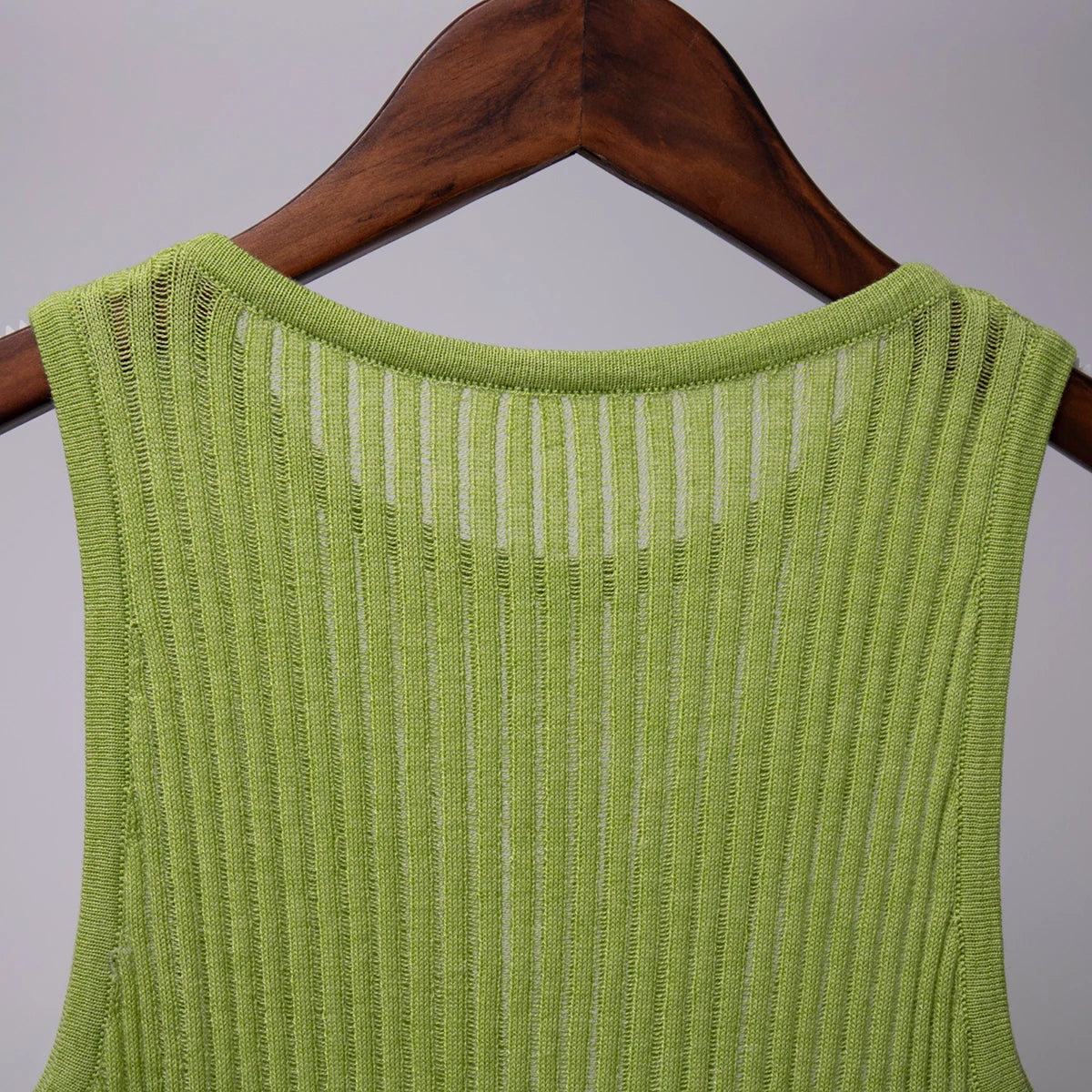 Bornladies Fashion Witte Wol Doorschijnende Dames Tanks Tops Outfit Mouwloos