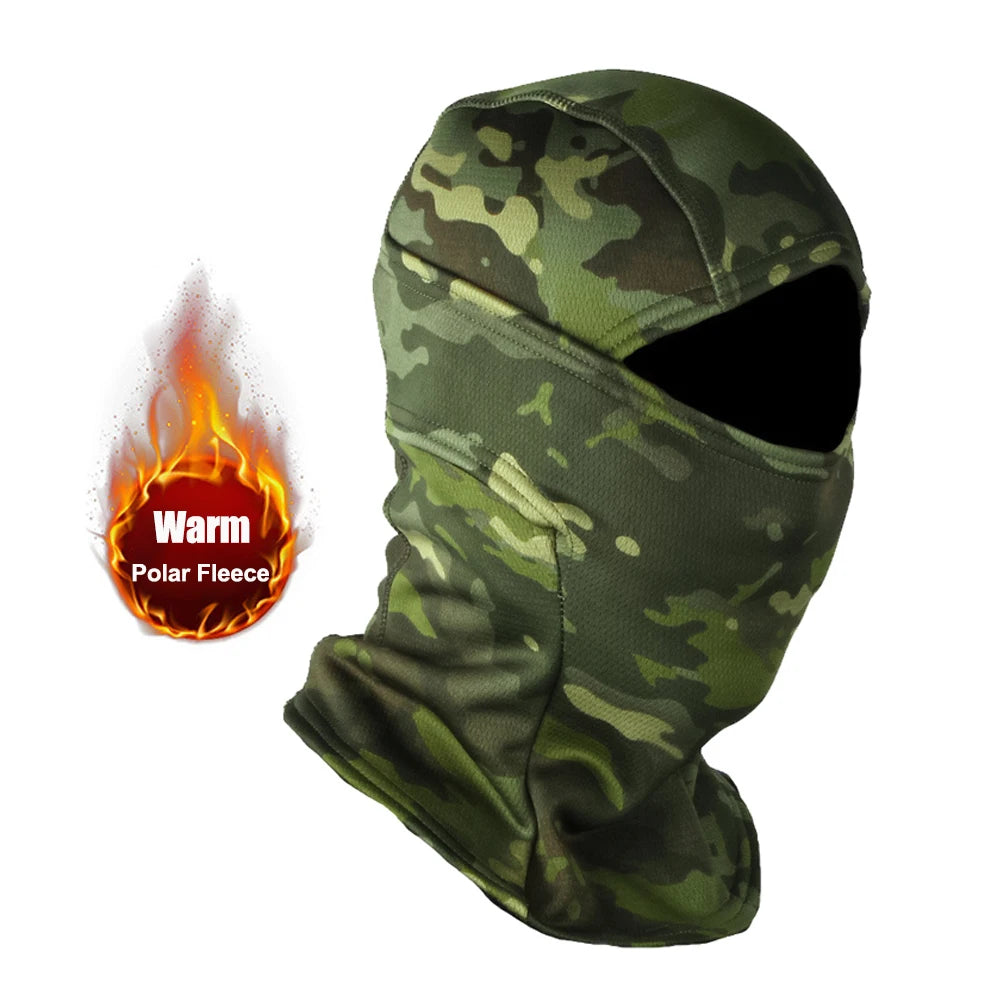 Winter Fleece Warm Camouflage Balaclava Outdoor Cold proof Ski Cycling Full Face