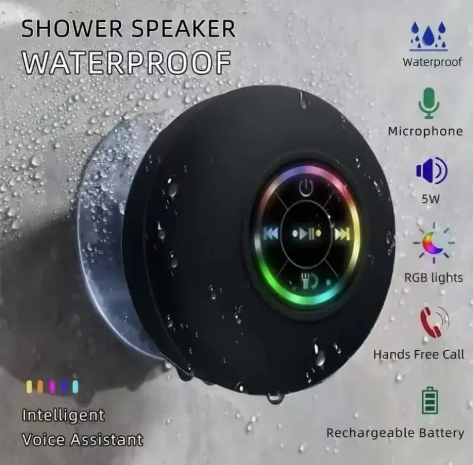 Mini draadloze Bluetooth-luidspreker met zuignap, waterdichte doucheluidspreker met LED