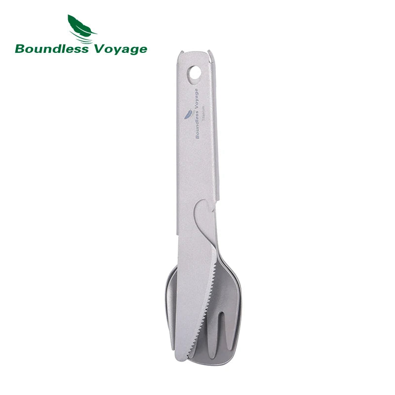 Набор столовых приборов Boundless Voyage Titanium, небольшой портативный нож для кемпинга на природе
