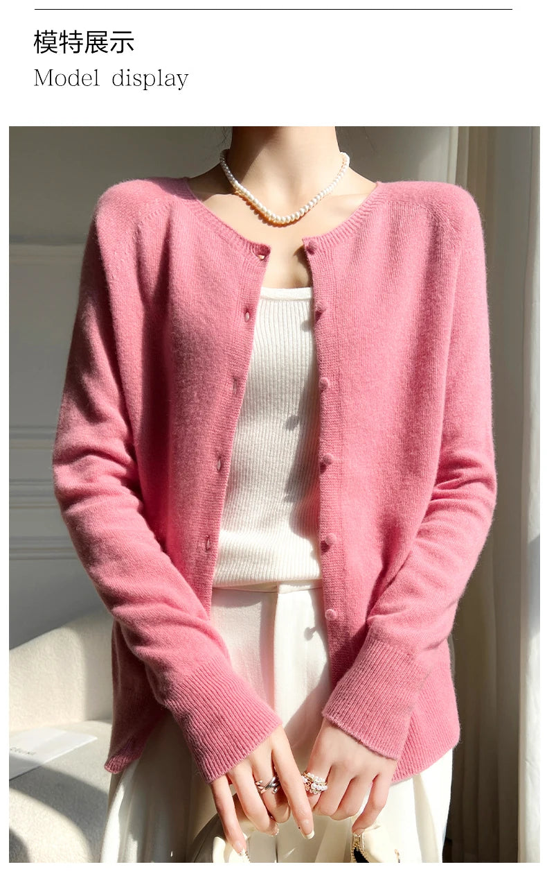 Женские кардиганы WinvyNee из 100% шерсти, свитер, однотонные, повседневные, тёплые, верхняя одежда, трикотаж