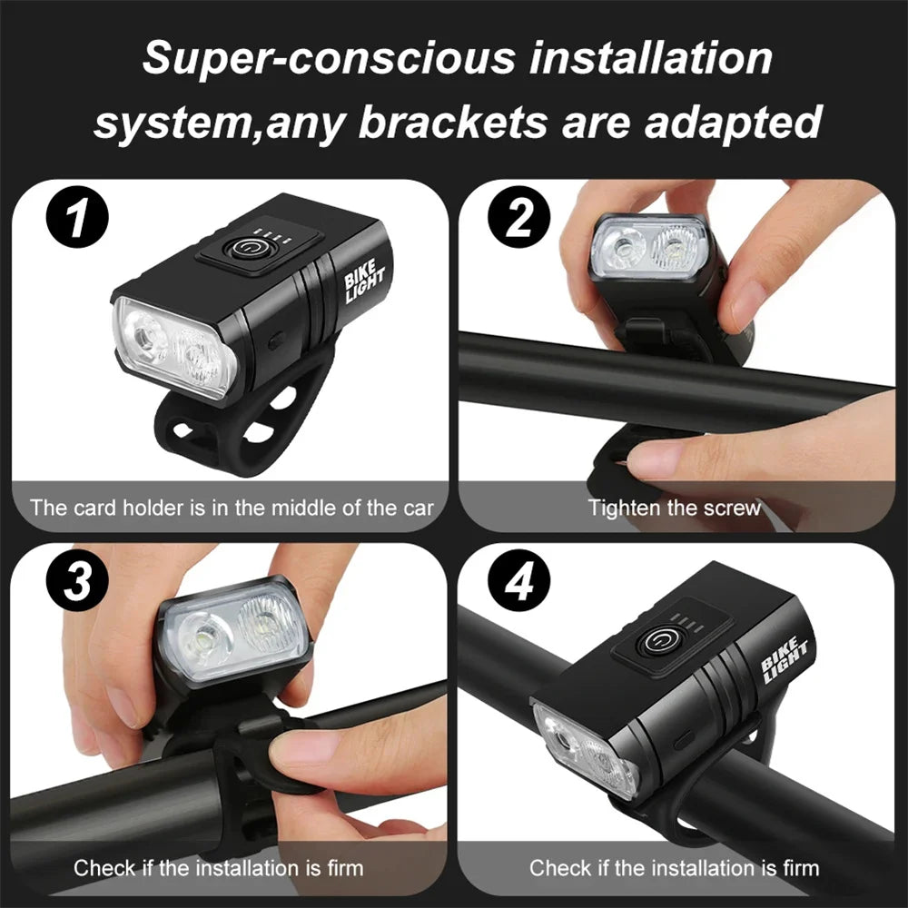 Bk02 Fietslamp USB Oplaadbaar T6 LED Fietsverlichting 6 Standen MTB Zaklamp