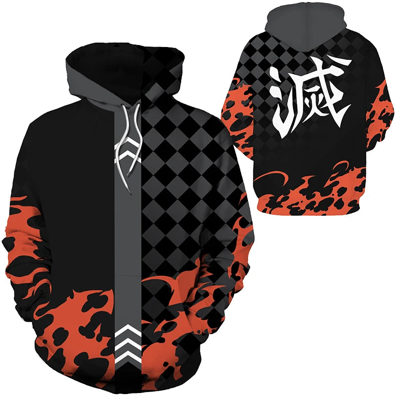 Anime Demon Slayer Kimetsu No Yaiba 3D Hoodies Men Fashion Long Sleeve Sweatshirts Women Casual