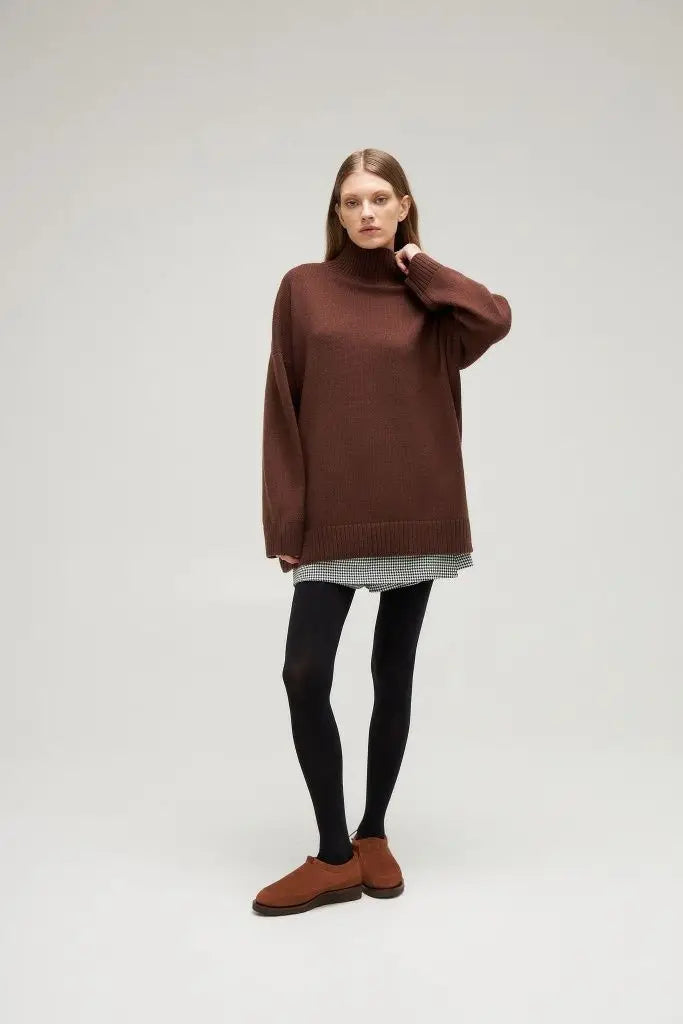 Bornladies Dames Turtleneck Trui Herfst Dikke Warme Trui Tops Winter