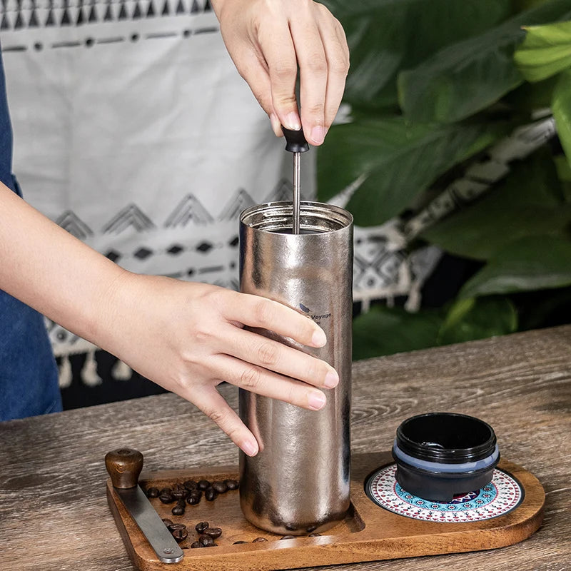 Boundless Voyage 450ml Titanium French Press Coffee Flask Double Walled