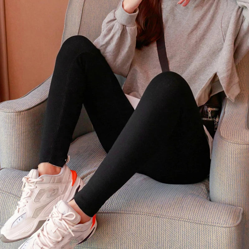 Winter Borduurwerk Warme Legging Dames Sexy Hoge Taille Geribbelde Legging Dames Hoge Taille