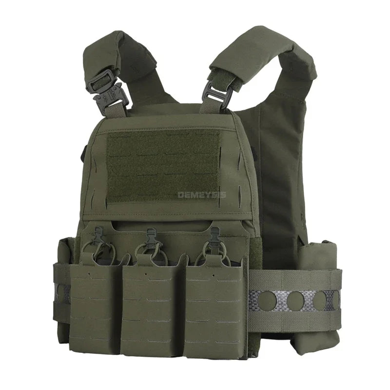Tactical Vest Airsoft Plate Carrier Military Training Modular Molle System with Triple Magazine