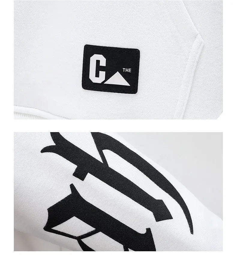 Men s Hooded Sweatshirt With Printed Pattern Thickened Fleece Hoodie Youth Autumn Winter Couple