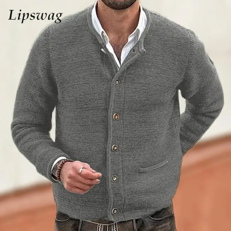 Casual Long Sleeve Slim Knitting Sweater Mens Cardigans Fall Winter Fashion