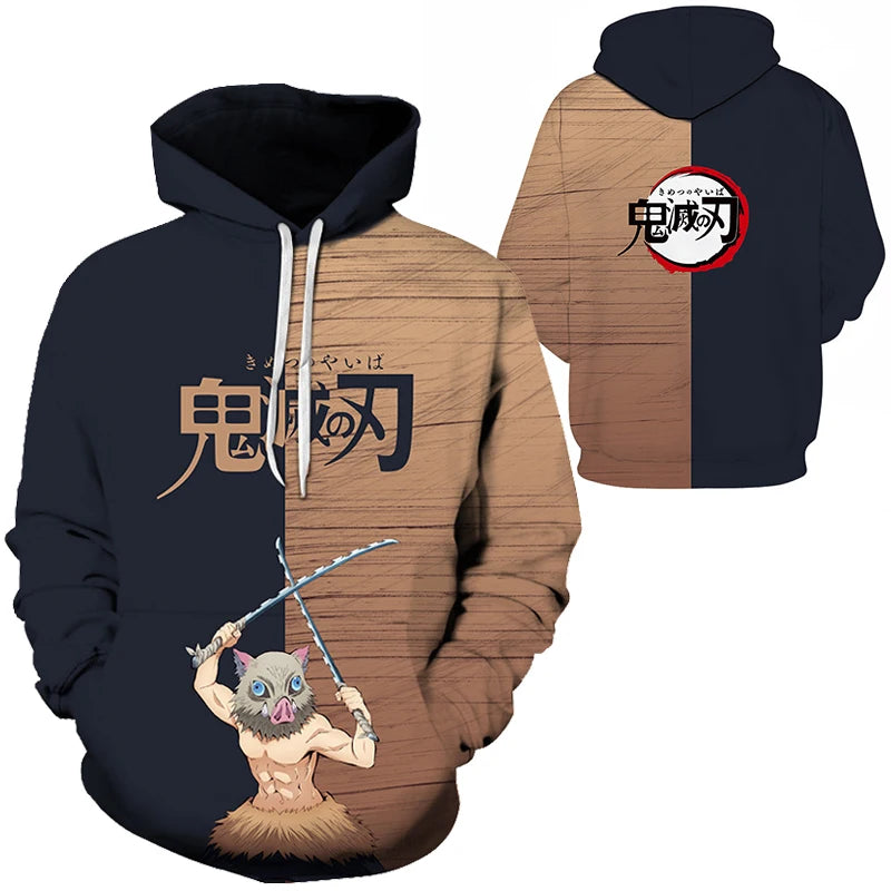 Anime Demon Slayer Kimetsu No Yaiba 3D Hoodies Men Fashion Long Sleeve Sweatshirts Women Casual