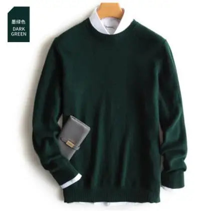 Classic Pullover V Neck Sweater Men Autumn Winter Cashmere Cotton Blend Warm Jumper Clothes Pull