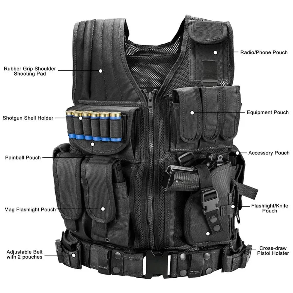 Multi Pocket Swat Army Tactical Vest Jungle Combat Body Armor Vests Security