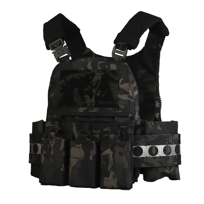 Tactical Vest Airsoft Plate Carrier Military Training Modular Molle System with Triple Magazine