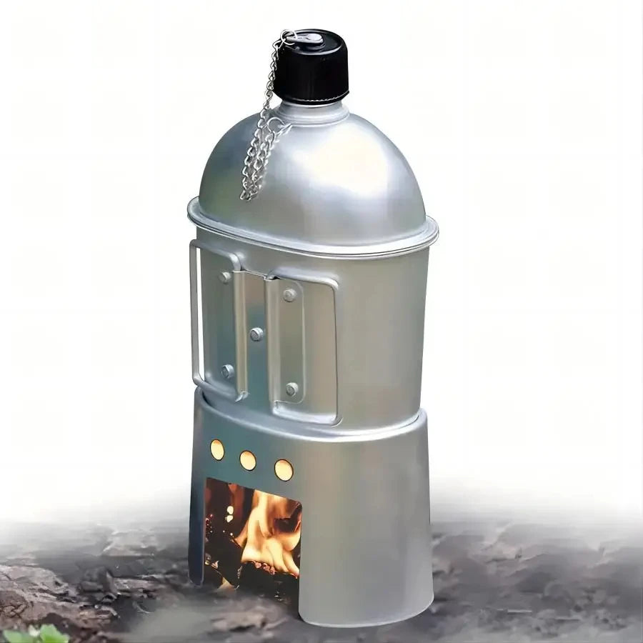 Outdoor Military Canteen Aluminum Alloy Canteen Multi Functional Water Bottle