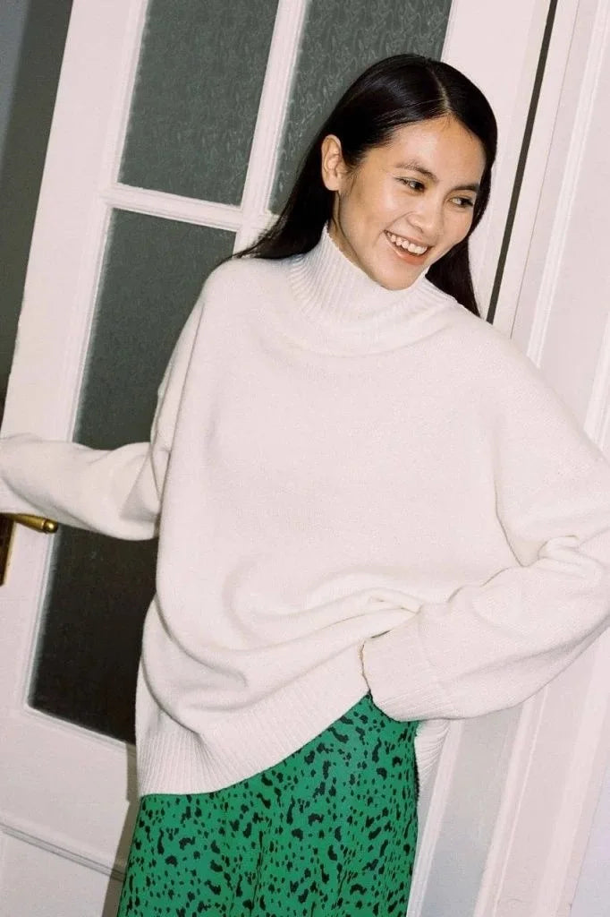 Bornladies Dames Turtleneck Trui Herfst Dikke Warme Trui Tops Winter