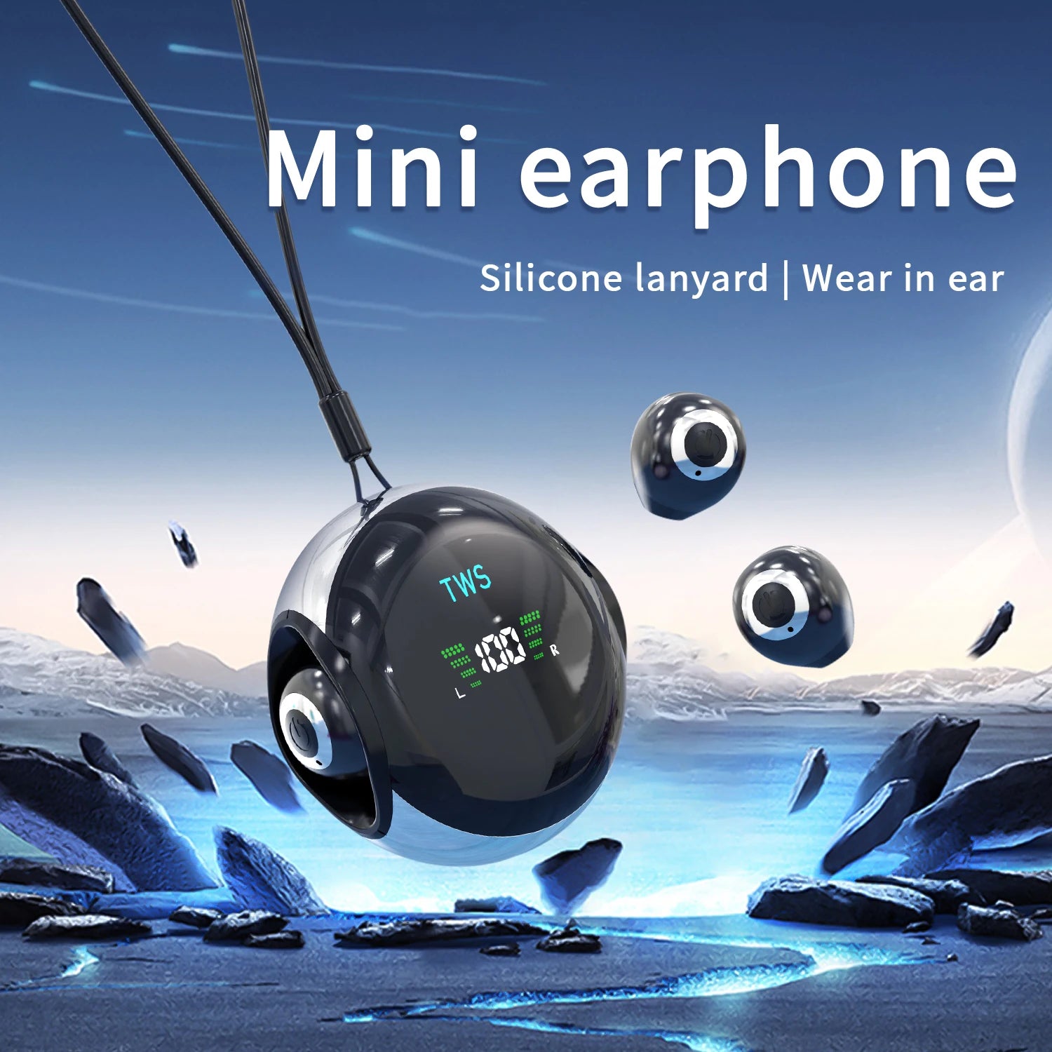 Hanging Rope Bluetooth Earphones With Dual Ear Ultra Small And Mini Semi In