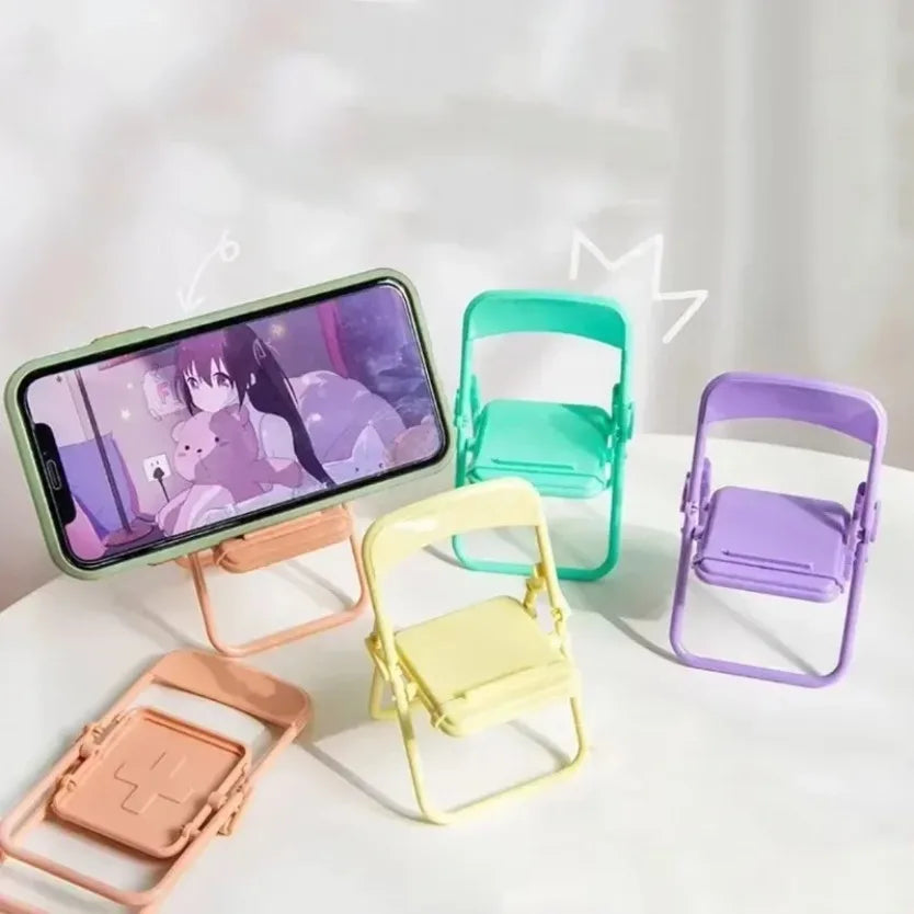 Foldable Mini Phone Holder Desktop Lazy Cellphone Mount Ornament Small Doll