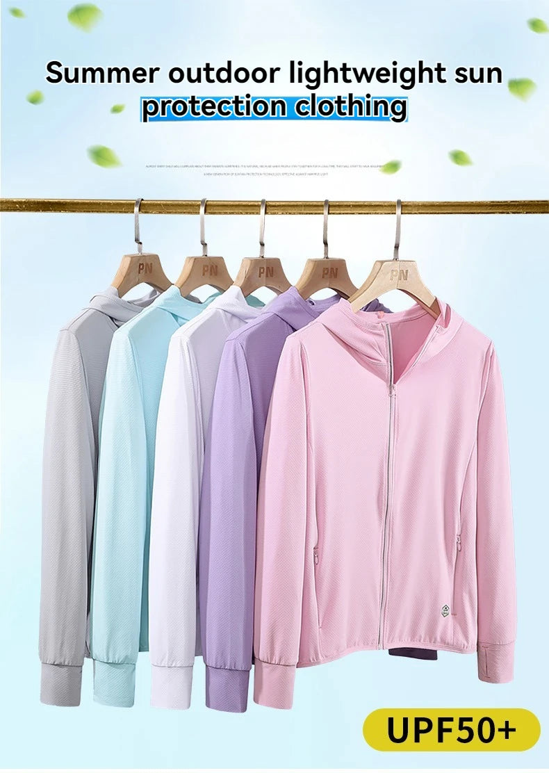 Ademende Ice Silk-zonnebrandkleding voor heren en dames, UV-bestendig, buitensporten