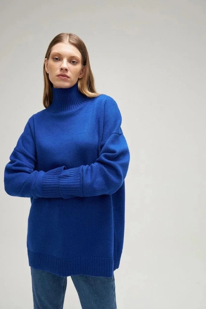 Bornladies Dames Turtleneck Trui Herfst Dikke Warme Trui Tops Winter