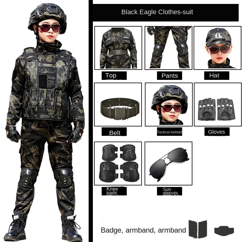 Tactical Military Uniform for Children s Day Camouflag Disguise Adult