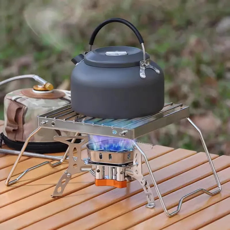 Outdoor Stainless Steel Camping Stove Holder Portable Folding Mini Barbecue Rack