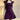 Spicy Girl Solid Purple Short Sleeved Dress Womens Summer Underlay Square Collar