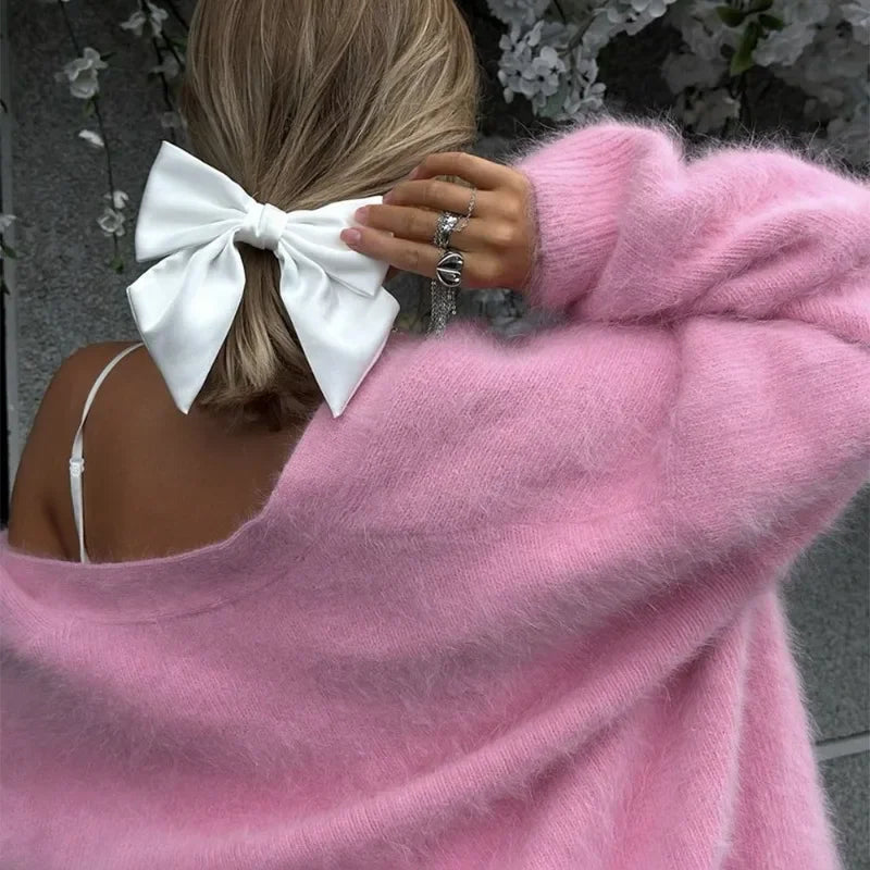 Женский вязаный кардиган Talenza из толстой кашемировой шерсти, шикарный однобортный с V-образным вырезом