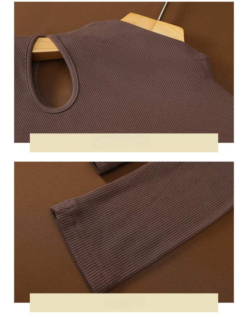 Dames Herfst Winter Bottoming Shirt Zwart Wit Casual Basic Slim Fluweel Thermisch