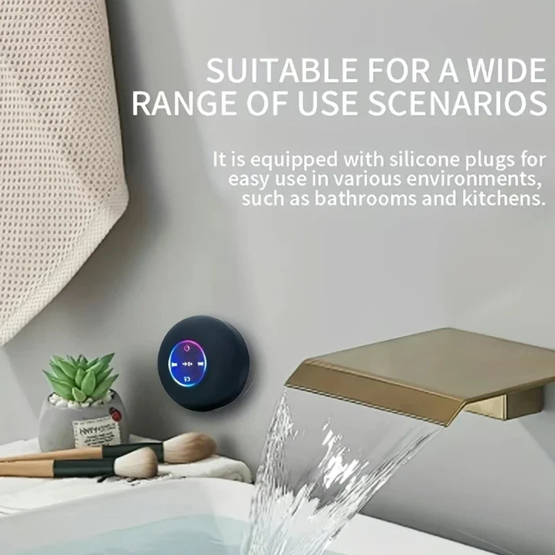 Mini draadloze Bluetooth-luidspreker met zuignap, waterdichte doucheluidspreker met LED