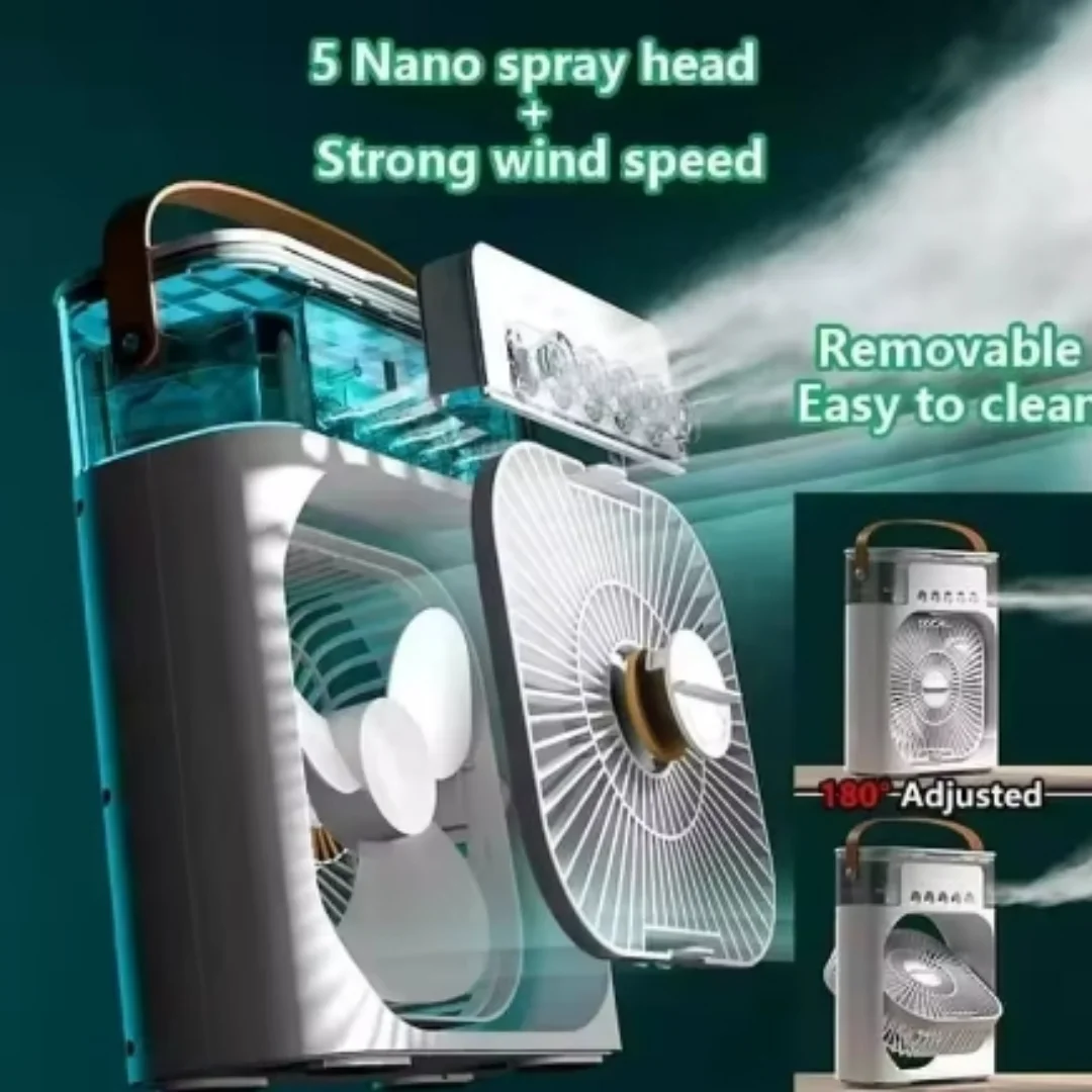3In1 Fan AIr Conditioner Household Small Air Cooler LED Night Light Portable
