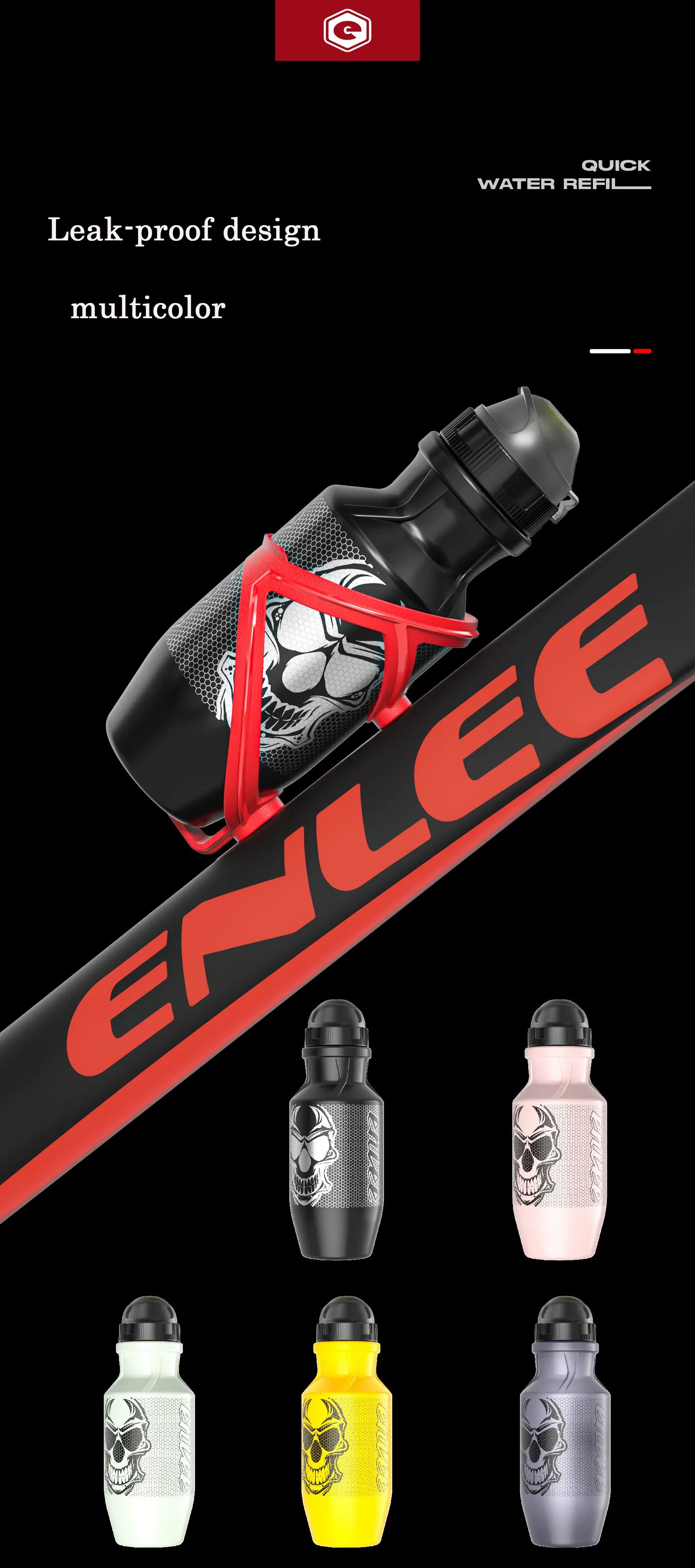 Enlee 550ml Fiets Waterfles Voedselveilig Sport Fitness Hardlopen Fietsen