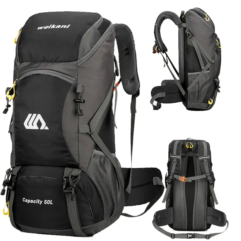 50L Travel Backpack Camping Men Large Hiking Bag Tourist Rucksack Waterproof