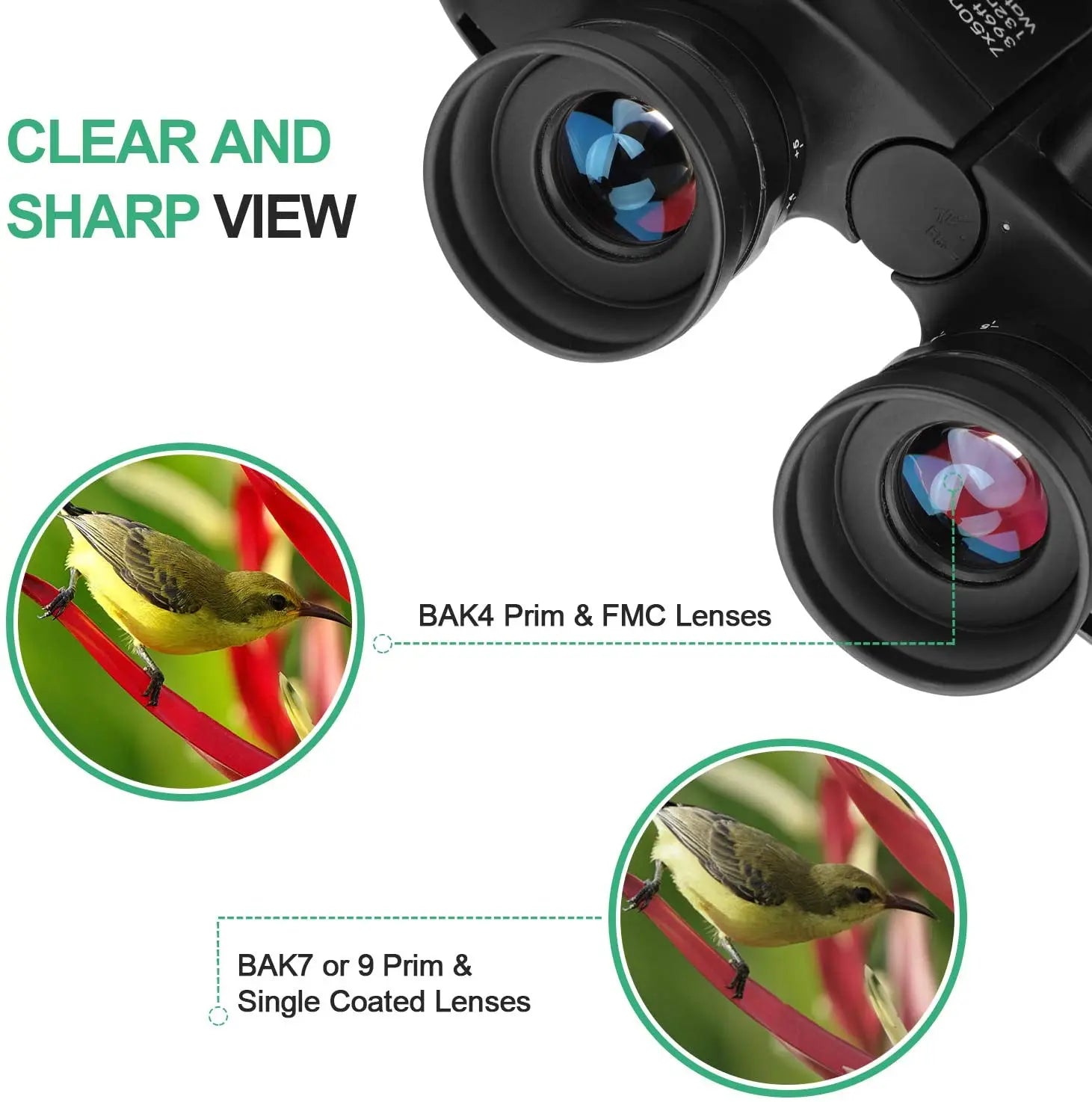 Boshile 10x50 Professionele Telescoop Militaire Marine Waterdichte Verrekijker Nacht