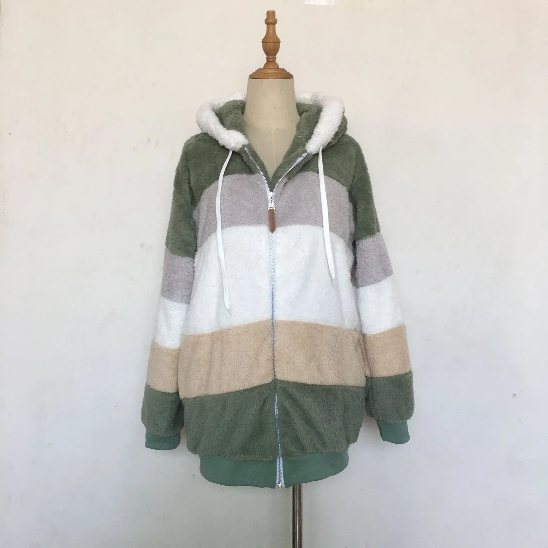 Oversized jas voor dames, herfst/winter, warme, zachte capuchon met capuchon