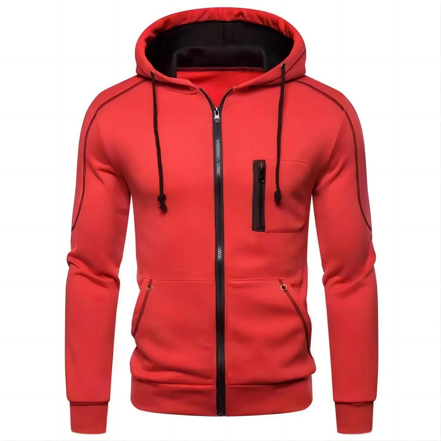 Men s Hoodie Jacket Streetwear Long Sleeve Sweatshirts Zipper Hooded Pullover