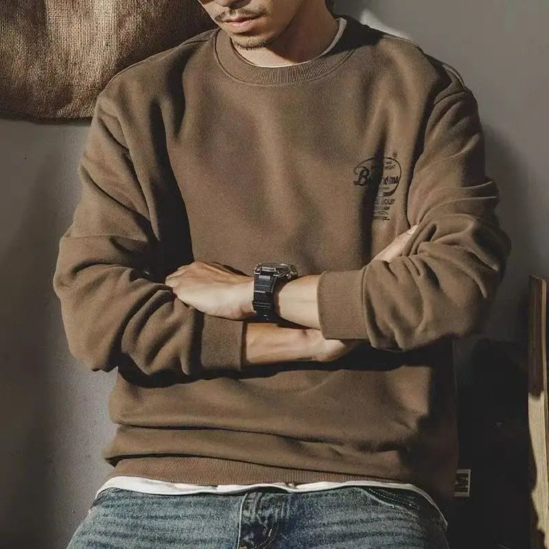 American Sweatshirts in Spring and Autumn Casual Versatile Round Neck Print