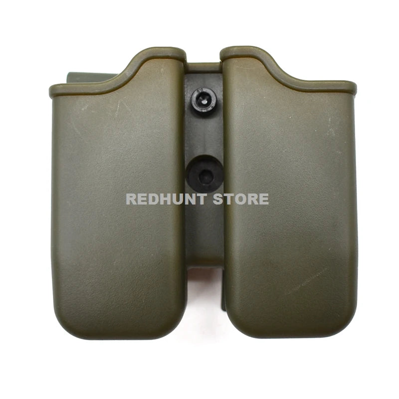 Tactical Double Magazine Holster Universal 9mm .40 Caliber Stack Mag Holder with 1.5 2 Inches Belt